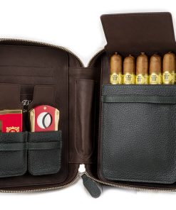 JS GREEN & BROWN LEATHER CASE